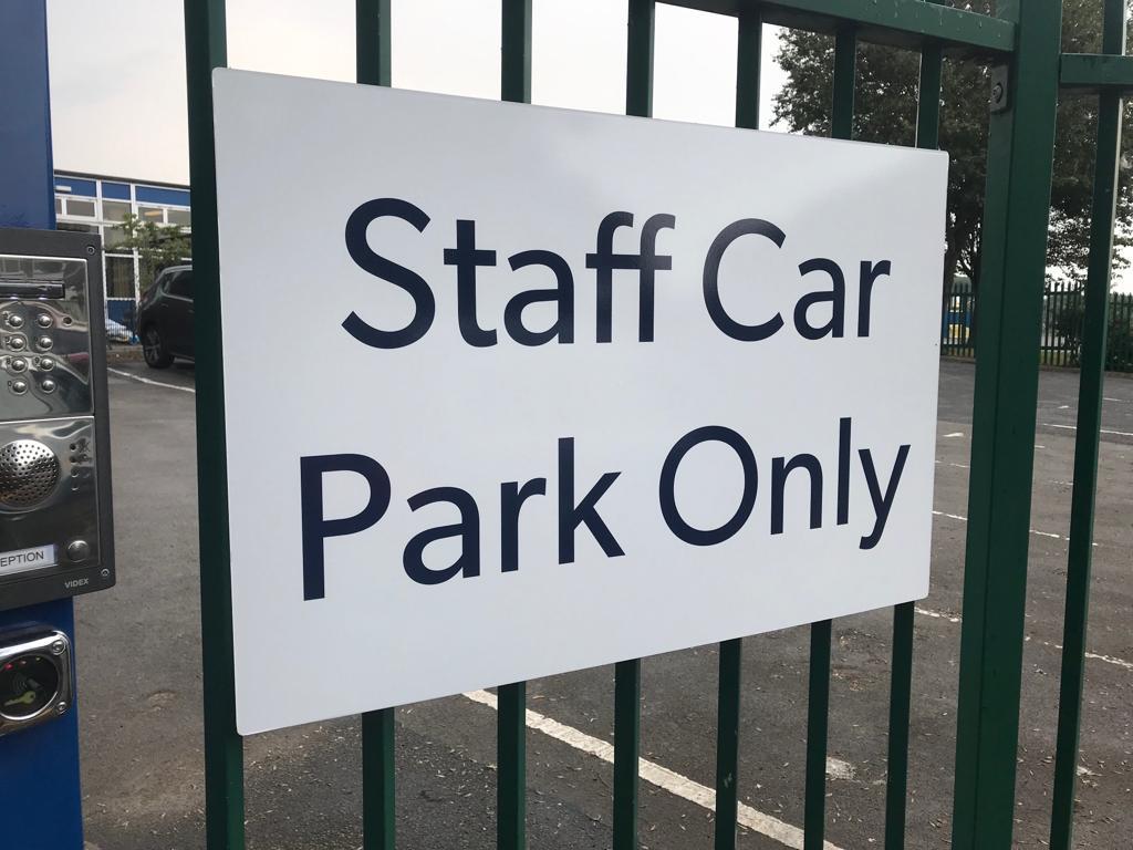 Staff car park only